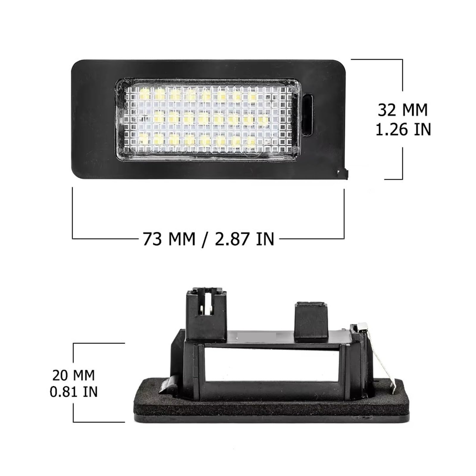 Luz de matrícula Trasera 2PCS Luz de matrícula LED para Skoda para Rapid para Octavia para Superb para B6 para Fabia 2009-2015 Luces de matrícula