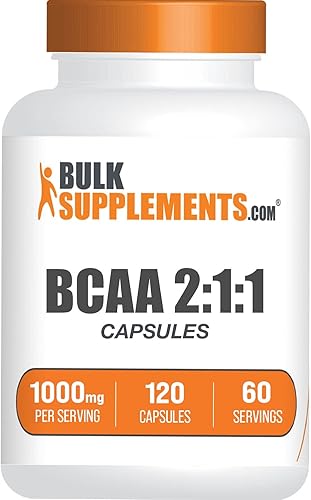 BULKSUPPLEMENTS.COM BCAA 211 Cápsulas - Aminoácidos de cadena ramificada, suplementos de BCAA, cápsulas BCAA - BCAA 1000 mg, píldoras BCAA - Sin