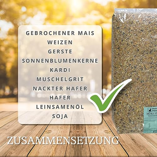 MeineHennen Müsli-Vital 30 kg, Premium Geflügelfutter für Legehennen, Enten, Gänse, Puten, Masthühner, Körnerfutter, Hennenfutter. Alleinfuttermittel für Geflügel