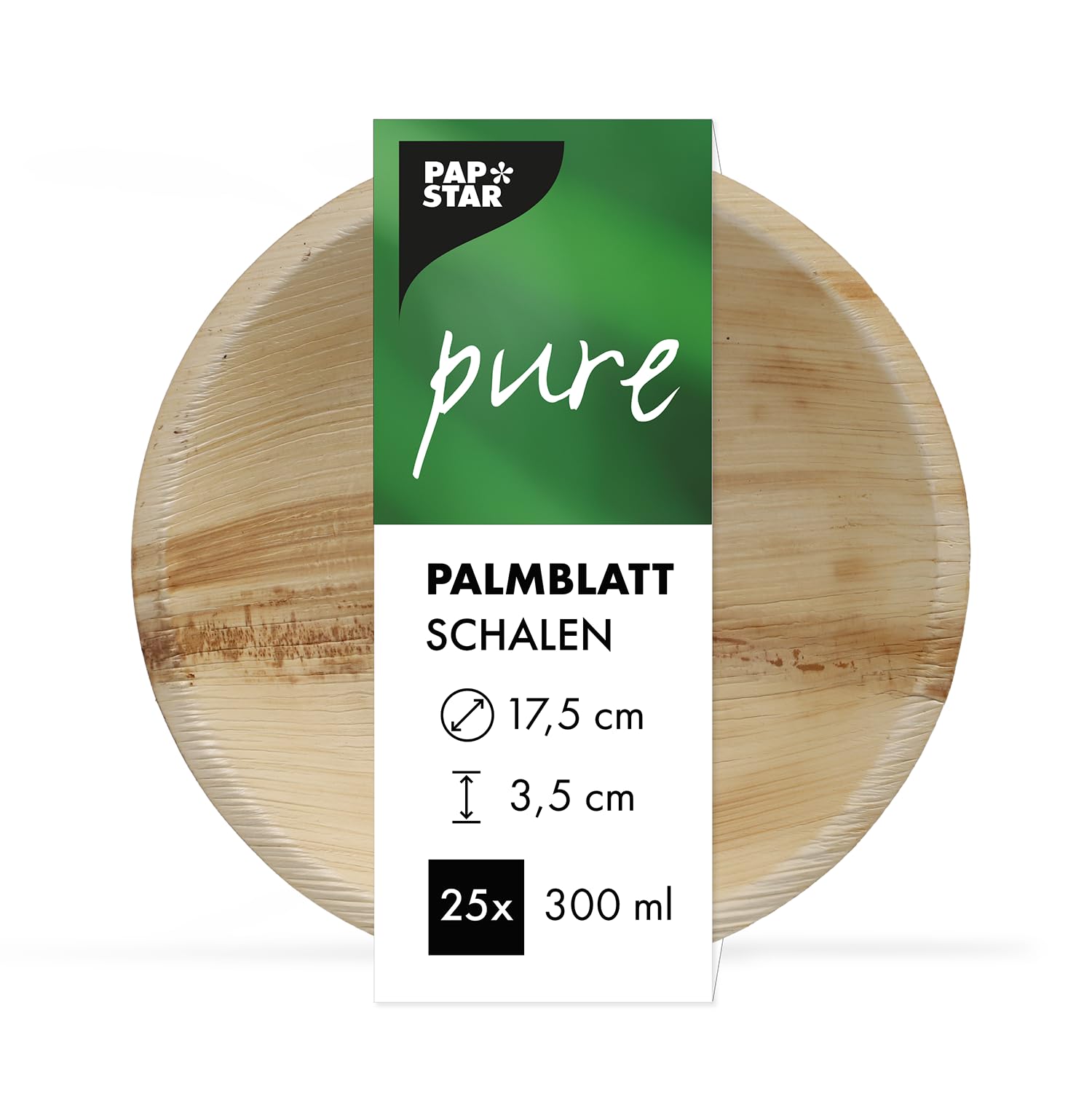 Pure Round Bowl 300 ml Diameter 17.5 cm Palm Leaf