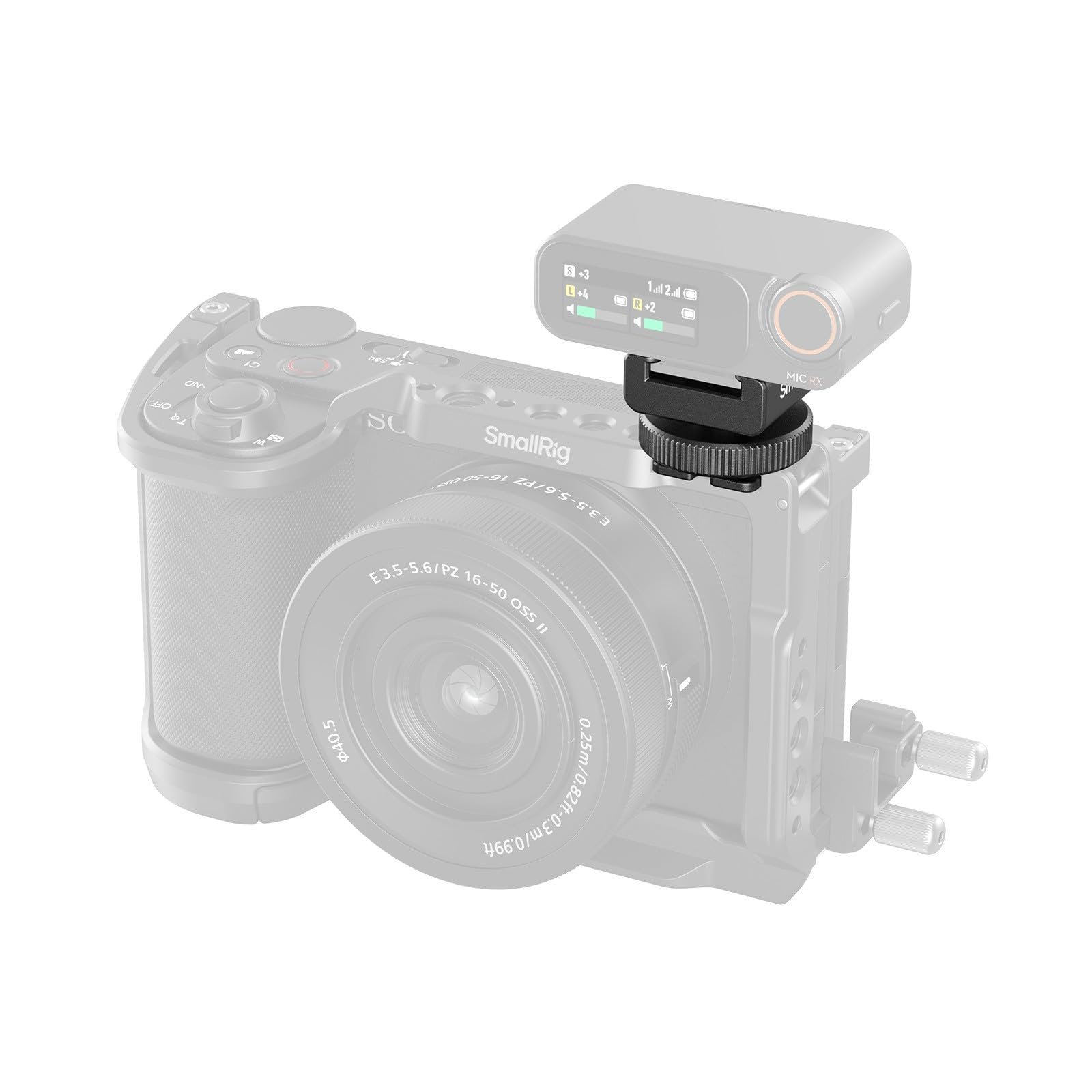 Adapter montażowy SmallRig Cold Shoe do mikrofonu bezprzewodowego, do mikrofonu DJI Mic / Mic 2, do RODE Wireless Go II, do Saramonic BLink 900 B, do Hollyland C1, otworem gwintowanym 1/4"-20 - 4822