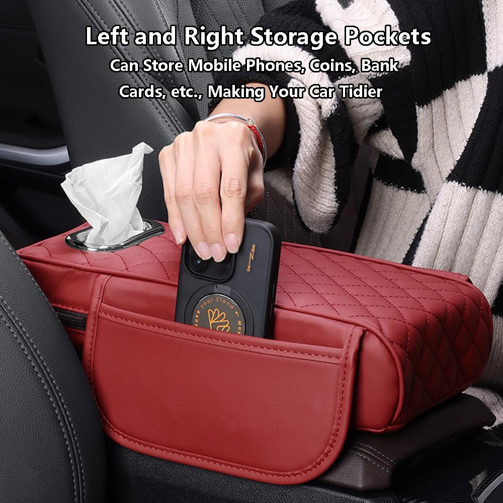 Coussin D'accoudoir Pour Toyota Yaris Cross 2020-2022 - Avec Rangement Et Boîte à Mouchoirs - Cuir PU