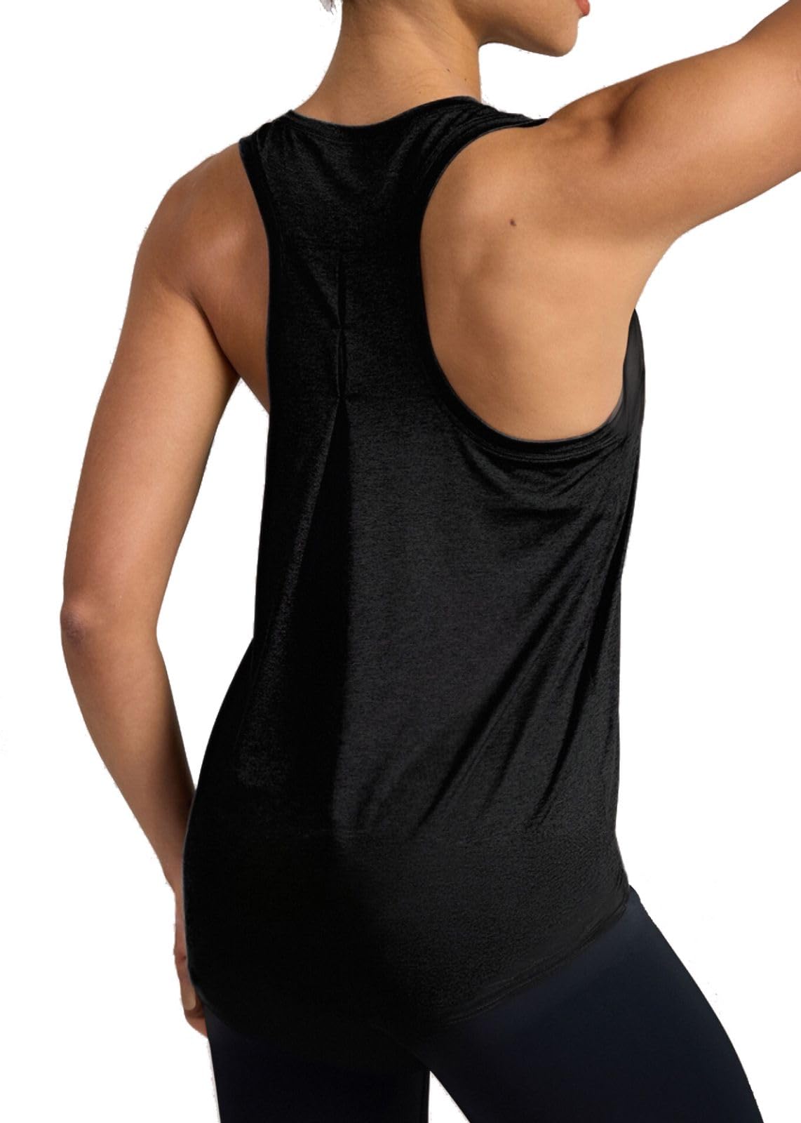 QUEQUETREE Women's Running Tank Tops Loose Fit Racerback Workout Athletic Gym Yoga Shirts