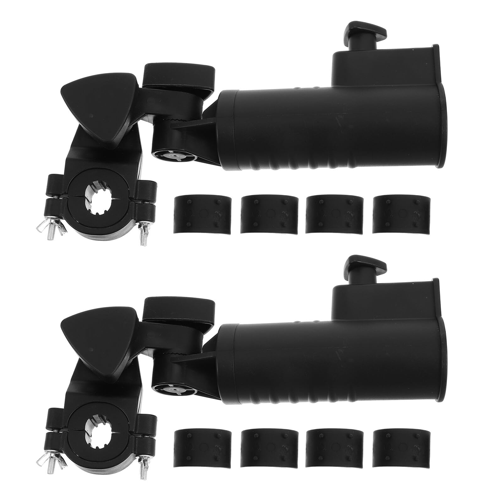 Schirmhalterung für Golftrolley, 2 Stück-Pack, Kunststoff, Schwarz | Klemme für Golfwagen, Stabile Befestigung, Wetterresistente Ausführung