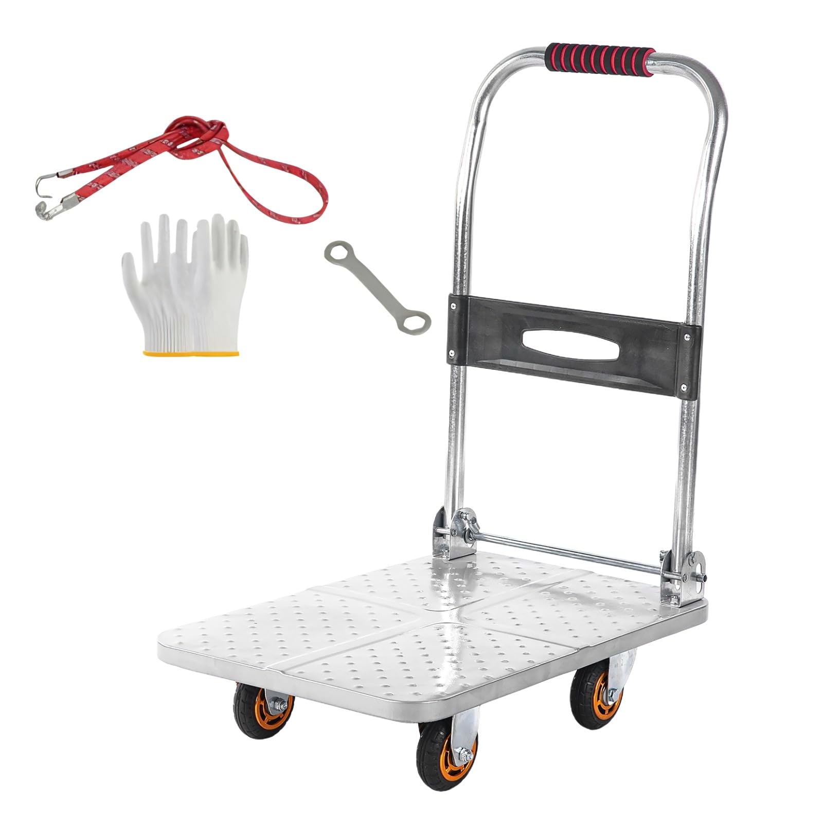150kg Carro De Mano Plegable Carro De Camping Carro Carro De Servicio Pesado Carro para Mover Artículos Pesados Carretilla De Saco para Oficina En Casa Supermercado Almacén Mudanza(Size:60x40cm)