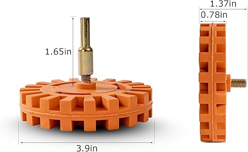 Miniatura 2 de Kit de herramientas de goma para quitar calcomanías de 4 pulgadas con adaptador de taladro, rueda de goma de 4 pulgadas para quitar rayas de