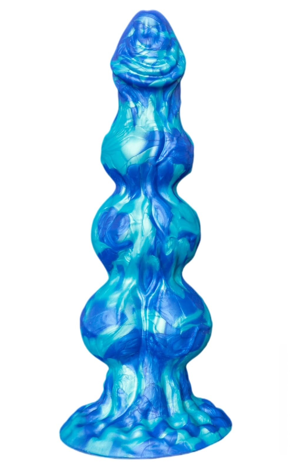 8 Monster Fantasy Knot Anal Dildo - Silicone Butt Plug Trainer with Suction Cup for Hands-Free Play Anal