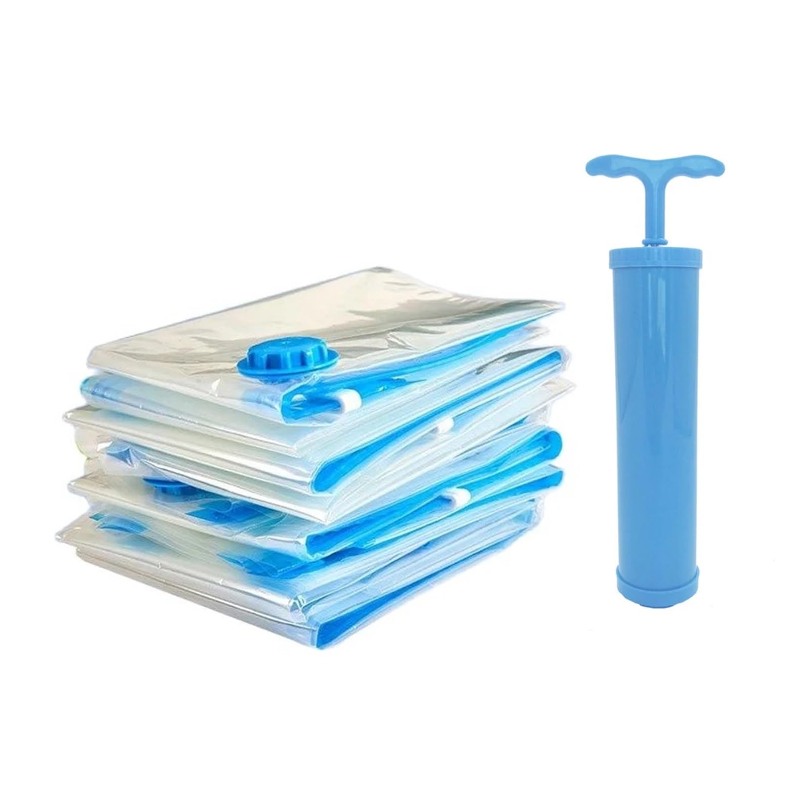 Sacchi sottovuoto Confezione da 4 sacchetti sottovuoto, più spazio, for risparmiare, compressione, sigillo da viaggio, cerniera for vestiti, cuscini, biancheria da letto, armadio, casa(4XBags with pum