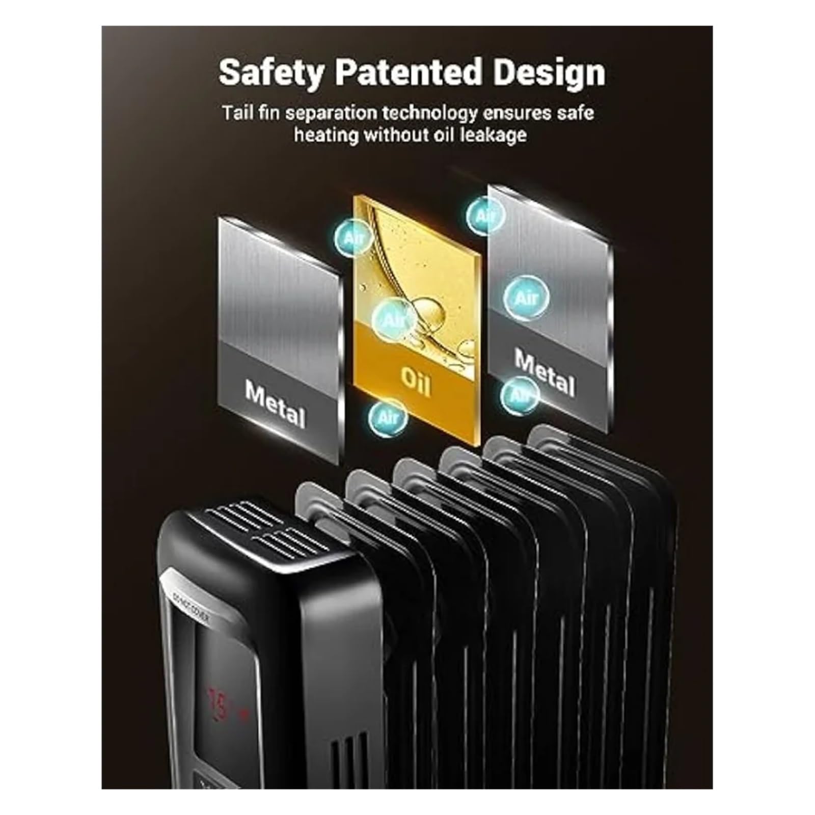 Amazon | 暖房器具 オイル充填ラジエーターヒーター、1500W電気