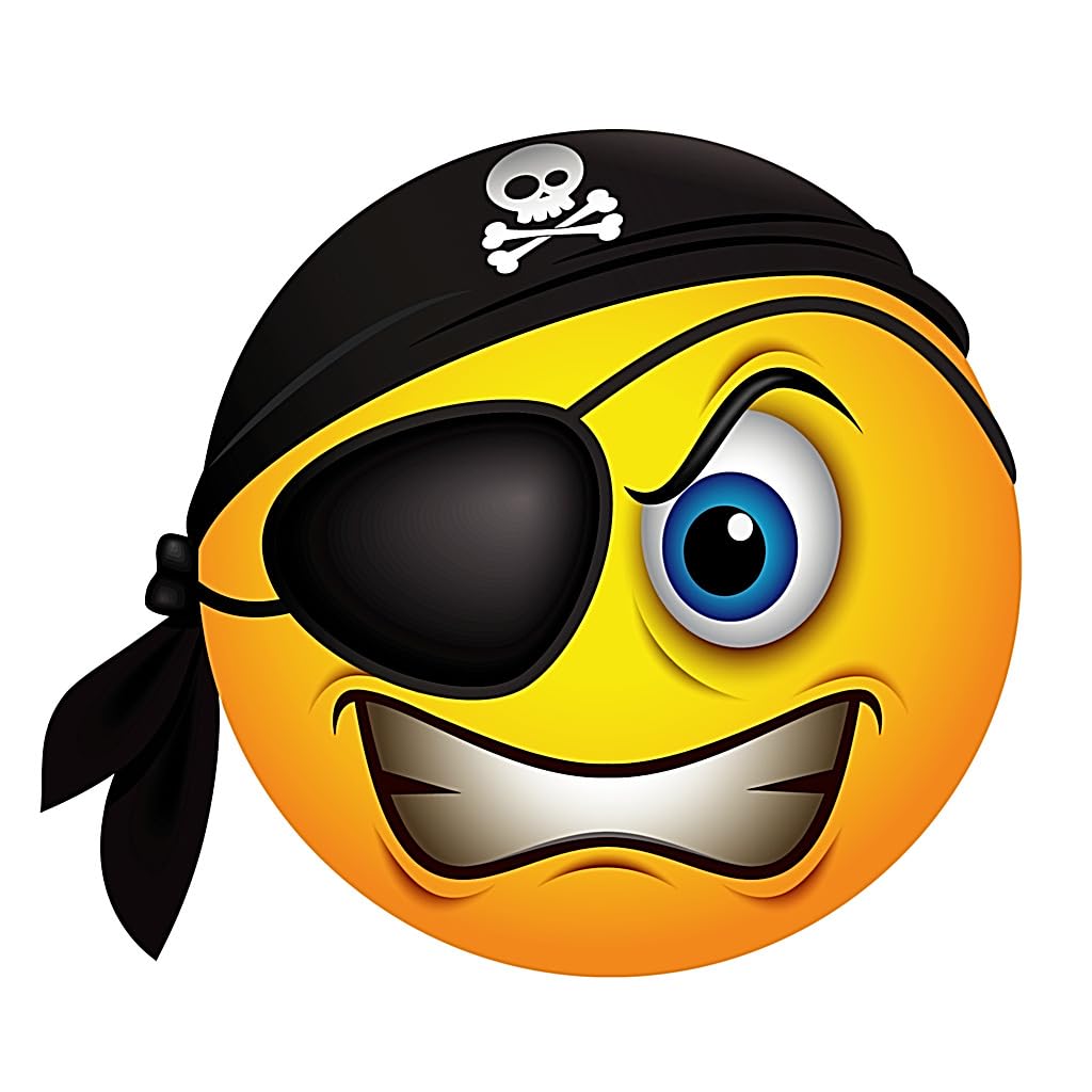 Pirate Captain Emoji Love Car DECAL Man Cave TRUCK BOAT