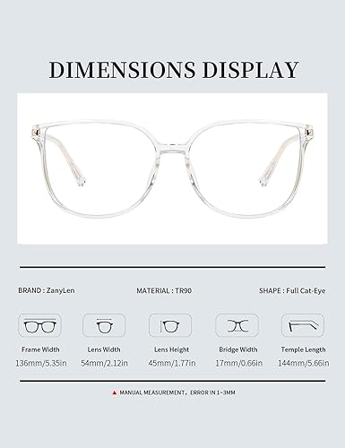 Vista 13 de Vintage Cat-eye Blue Light Blocking Glasses for Women, Lightweight TR90 Fashion Eyeglasses Negro