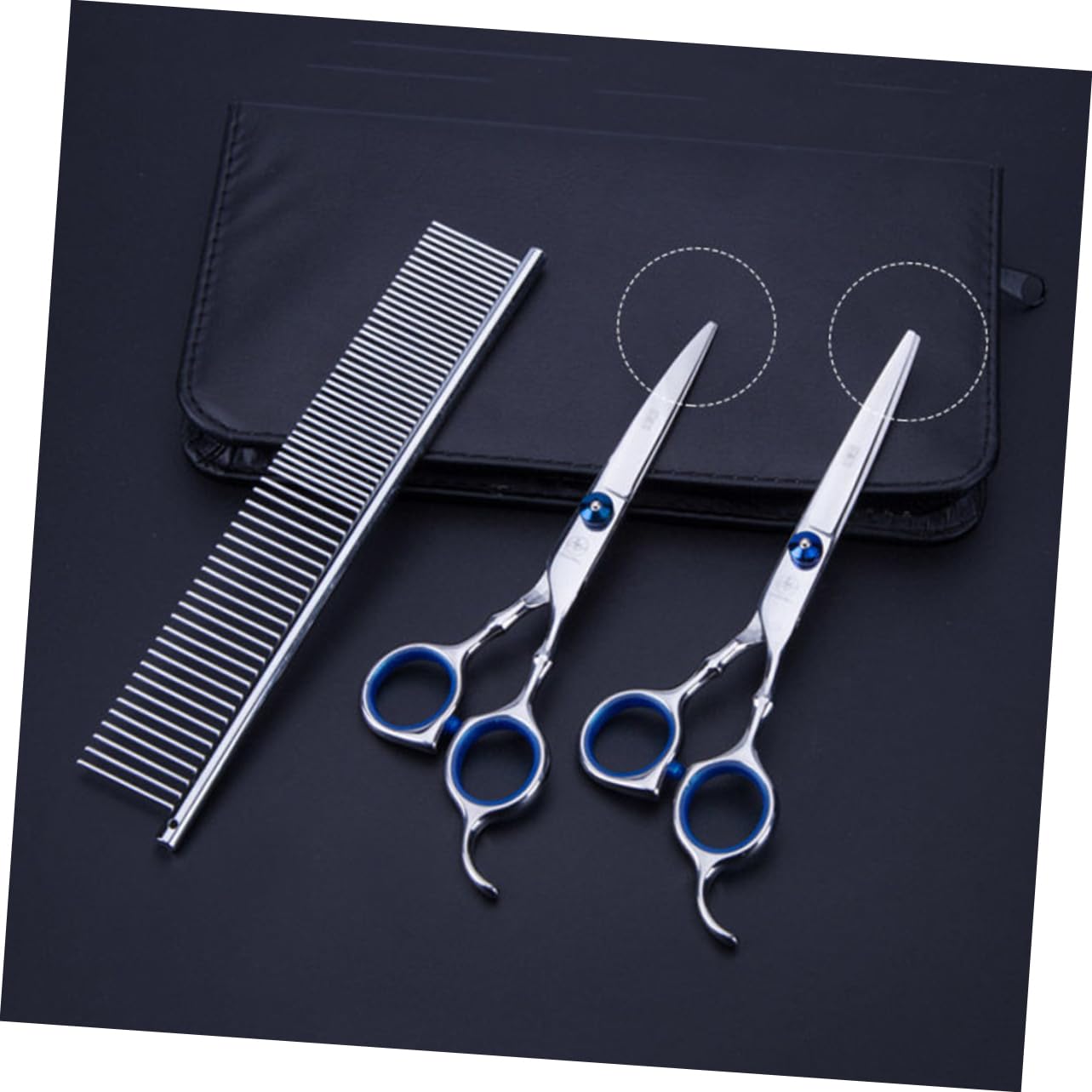 Ciseaux de Toilettage pour Animaux, Coupe et Trimming, 1 Set Métal Argenté