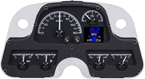 Dakota Digital HDX-62T-FJ-K Compatible con 1962-84 Toyota FJ Sistema de Manómetro Personalizable de Aleación Negra