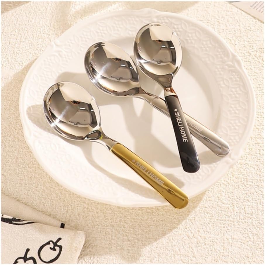 Spoon， Stainless Steel Table Spoons for Dining, Soup & Porridge(Gold)