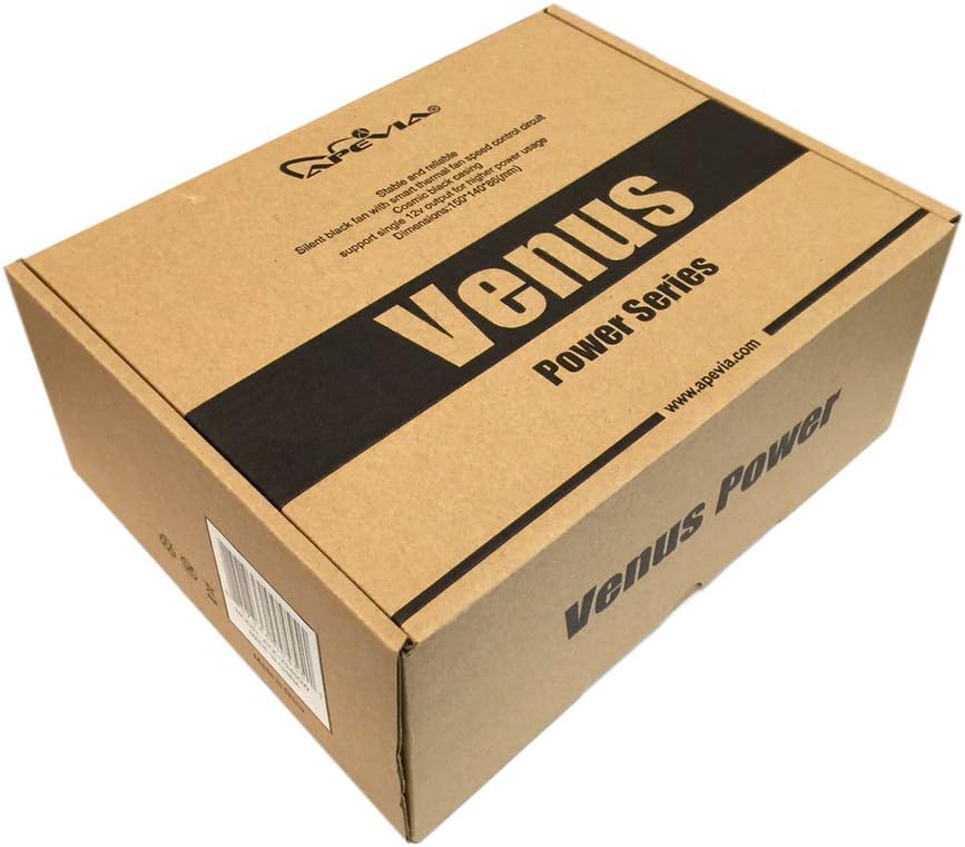 APEVIA VN500W Venus ATX Power Supply with Auto-Thermally Controlled 120mm Fan, 115/230V Switch, All Protections