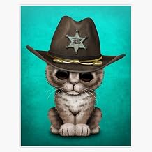 Cute Kitten Sheriff Sticker Decal Laptop Car Window Vinyl 5"
