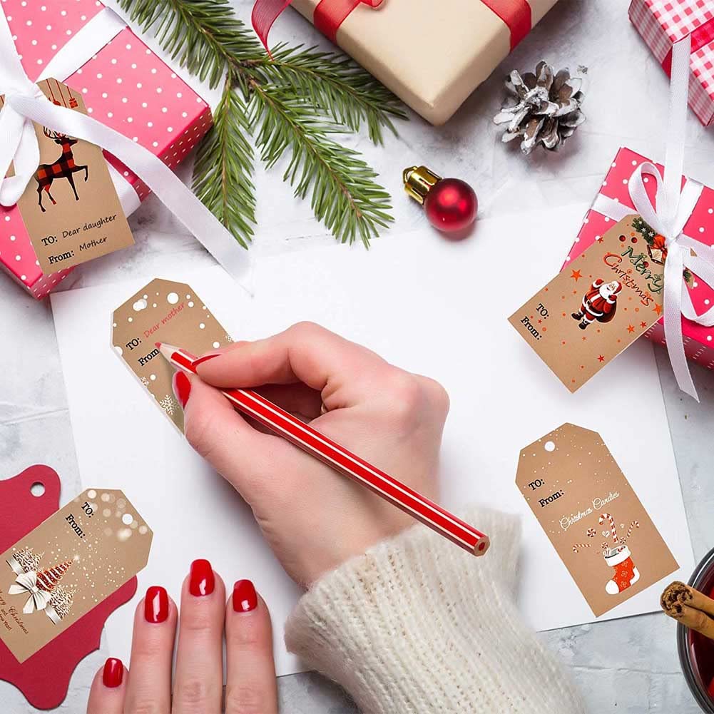 30 Pc Étiquettes Cadeaux De Noël Avec Ficelle, Petites