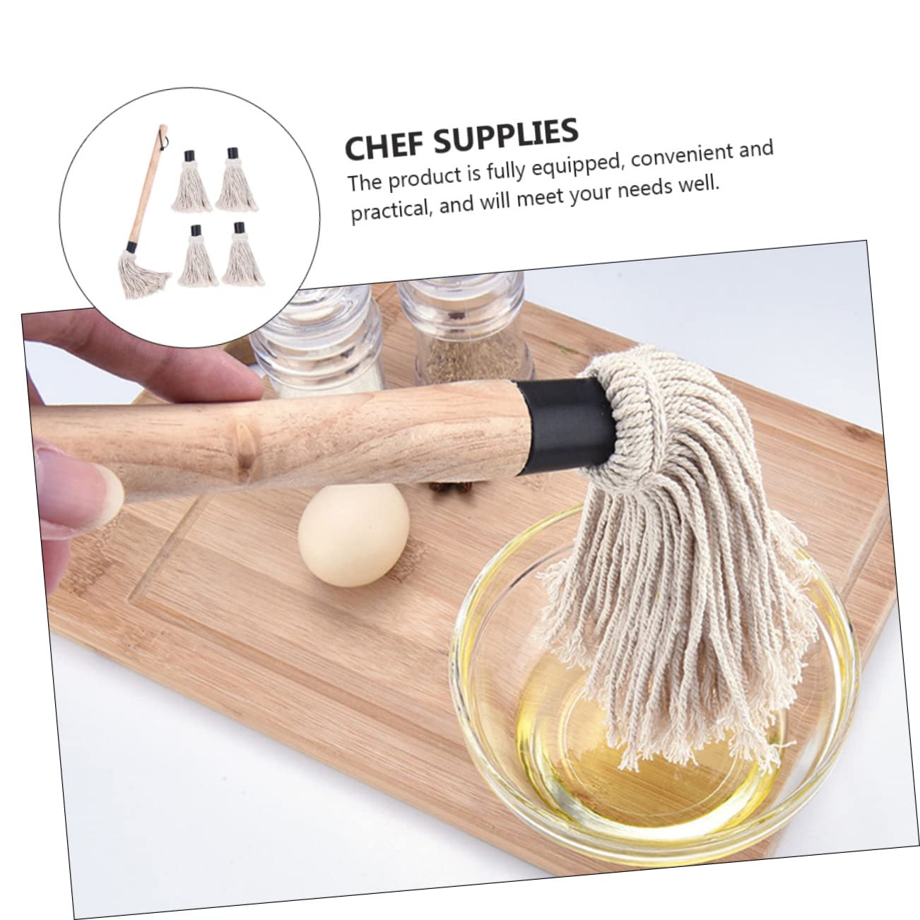 GLEAVI 1Set Replaceable Oil Brush Convenient Baking Bbq Brush with Random Hook Style for Grilling Basting and Saucing Barbecue Accessories for Outdoor