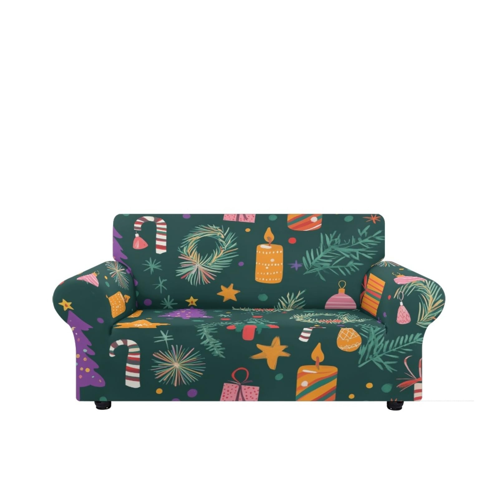 Housse Canapé 3 Places Bougie Jaune Housse Canapé Extensible 1 Places,avec Accoudoirs,Super Élastique Sofa Cover,Antidérapante,Antisalissure,Lavable