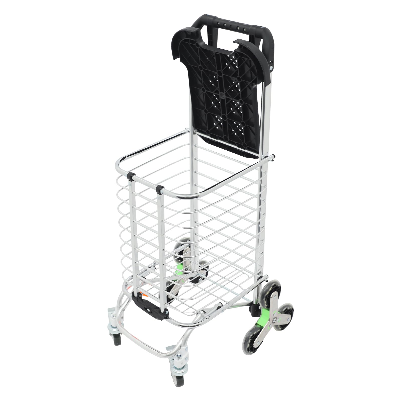 Einkaufswagen mit Rädern, klappbarer Allzweckwagen zum Treppensteigen mit Oxford-Tasche, 360° Griff, Langlebigen 8 Rädern und Aluminiumlegierungsrahmen (44×30×92cm)
