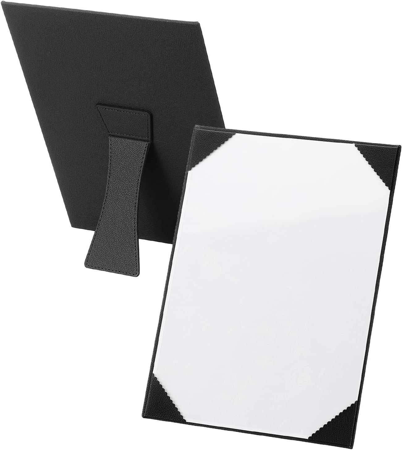 PATIKIL 11x8.5 Certificate Holder with Stand, Single-Sided Document Holders Vertical for Award Diploma Graduation Achievement Business License, Black