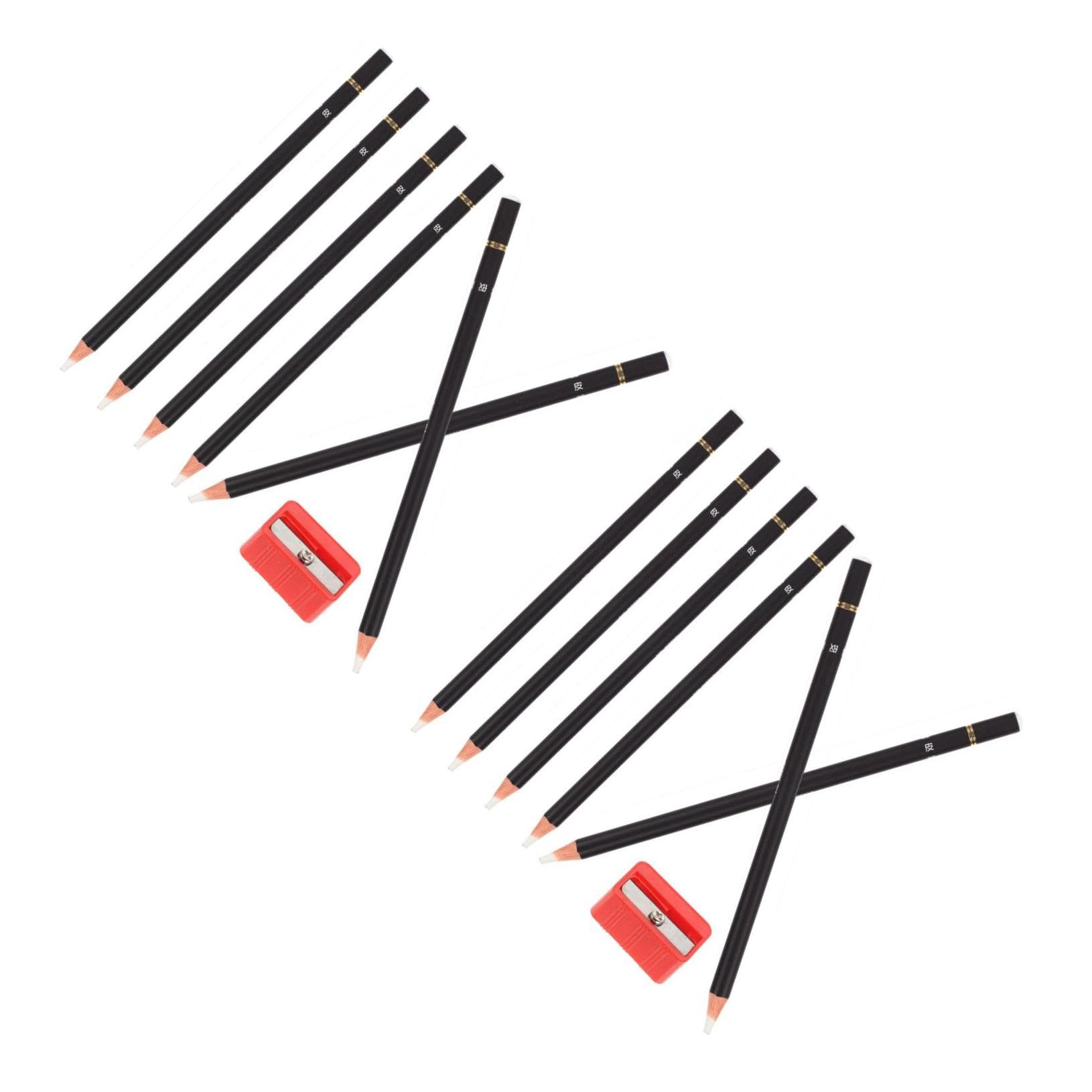 NUOBESTY 12stücke Radiergummi-stift Für Künstler Und Schüler Pen-style Radierer Mit Anspitzer Für Skizzen Und Zeichnungen Schonend Zu Praktisch Und Inspirierend