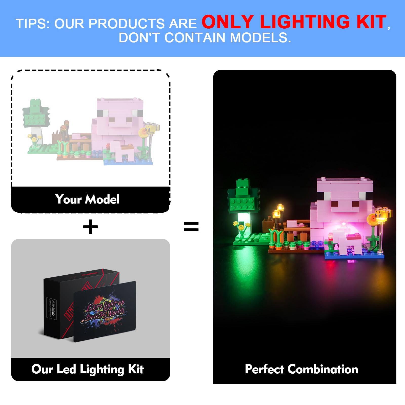 LocoLee Led Light Set Compatible with Lego 21268 The Baby Pig House Led Decoration Lighting Kit Compatible with Lego 21268 Building Blocks Model,Only Lights Set,No Model - Image 3