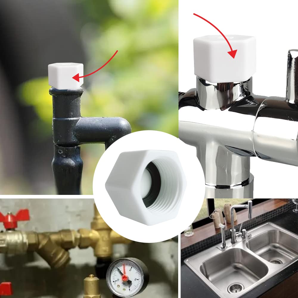 2Pcs 45mm Kitchen Sink Waste Pipe Blanking Cap - Trap Blanking Cap With Female-Thread Washer Stop Ends - Washing Machine Plumbing Fittings - Sealing Joints & Pipe Ends (Grey - View #9
