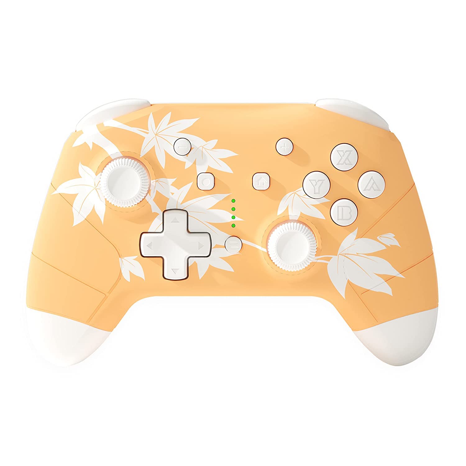Mytrix Wireless Controller for Nintendo Switch/Switch Lite, Cute Pro Controller with Wake-Up, Headphone Jack, Turbo, Motion, Vibration, and etc, Maple leaf