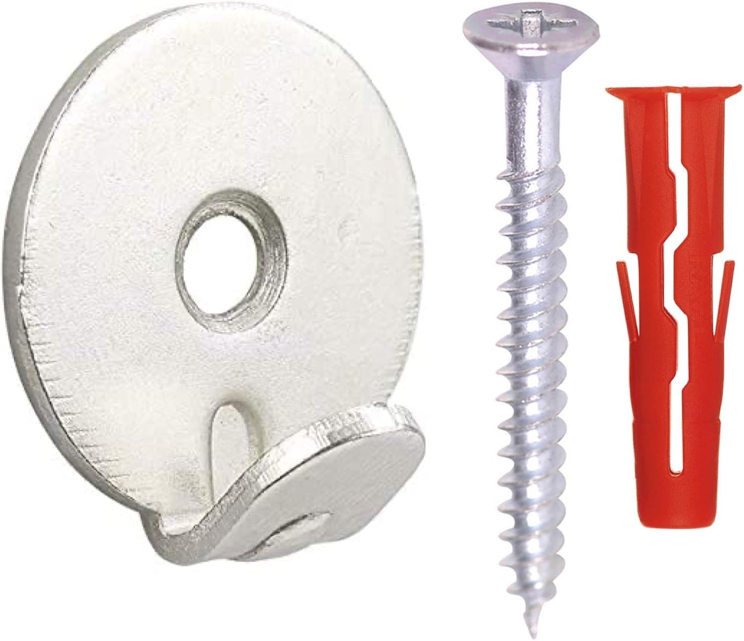 Taskar Silver Heavy Duty Round Picture Hooks & Fixings Nickel Hanging (10 Pack)