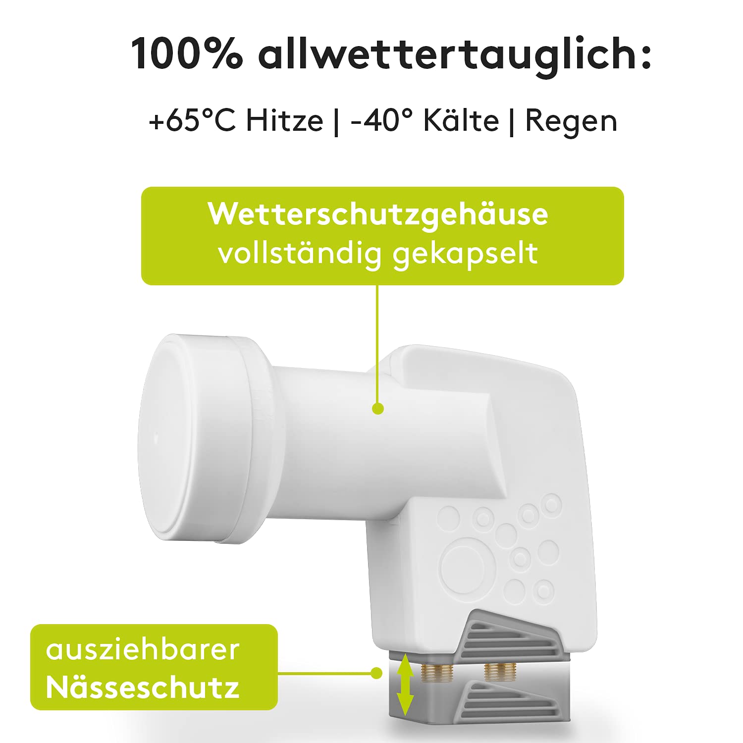 Goobay 67270 Illuminatore LNB Universale Doppio Twin, Grigio, Bianco