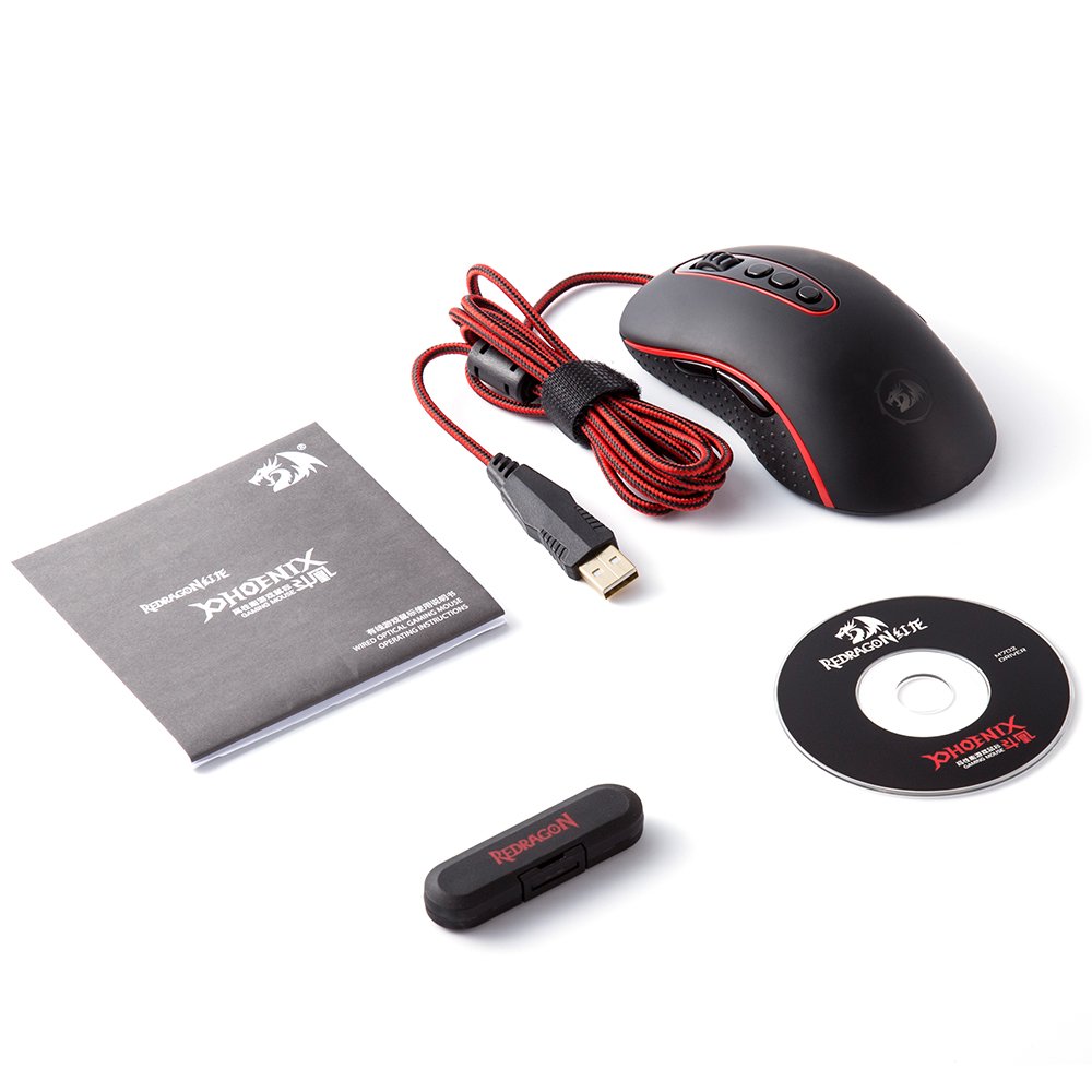KINGTOP Souris Gaming Programmable 500-4000 DPI Capteur Optique De Haute Précision Souris Filaire Gauchers / Droitiers avec 11 Boutons et 5 Modes d'utilisation Différents, Noir