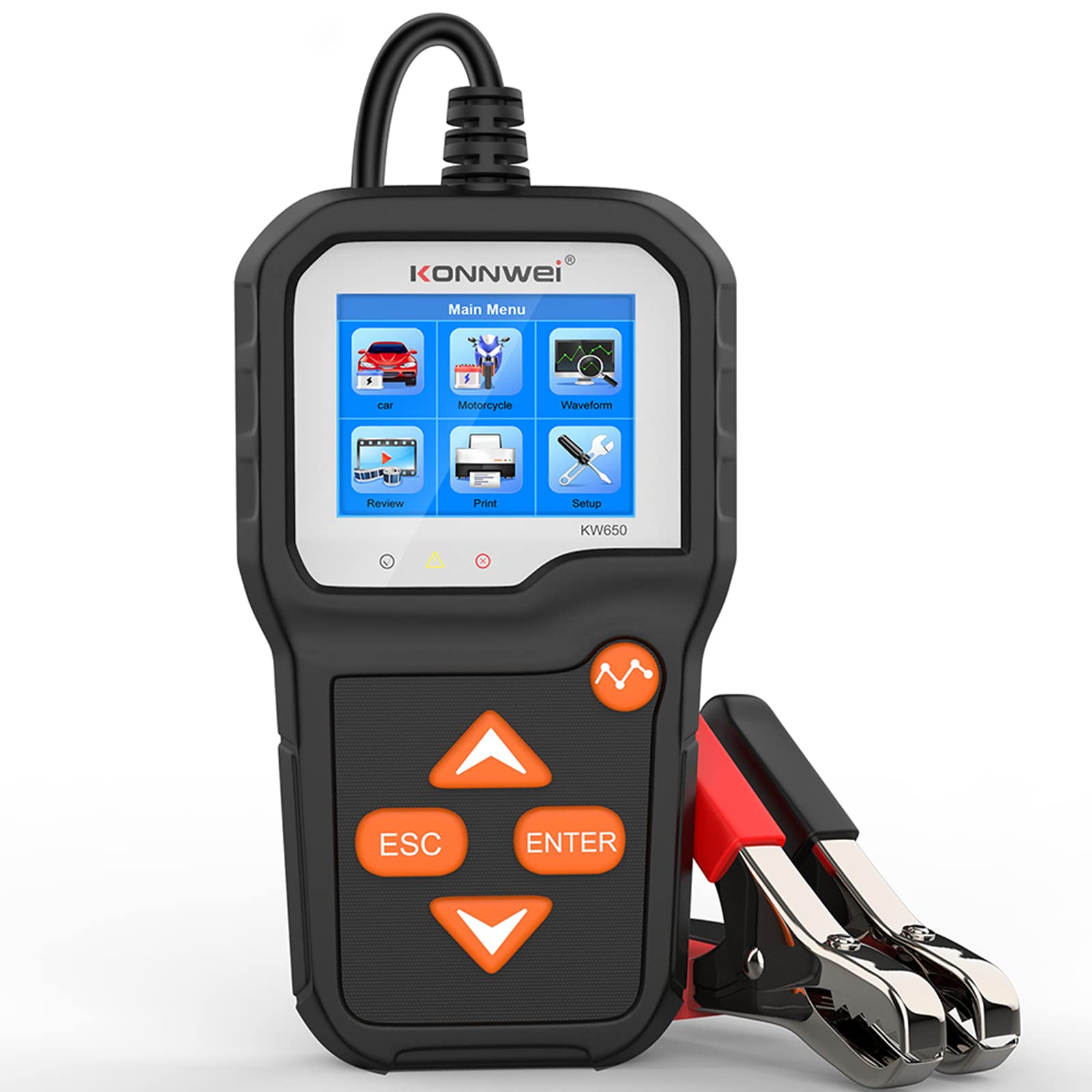 Xiangtat KW650 6V 12V Car Battery Tester, 100-2000 CCA Battery Load Tester Automotive Battery and Alternator Tester for Vehicles/Marine/Motorcycle/Lawn Mover