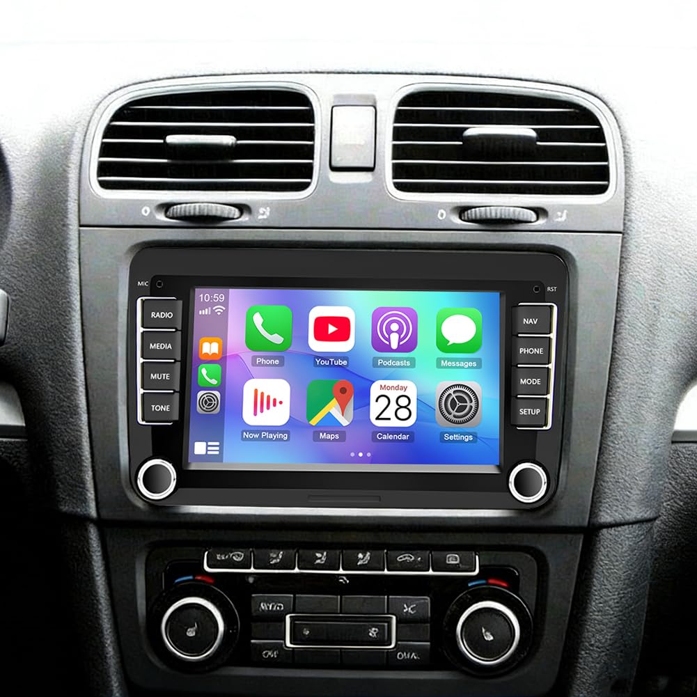 Radio samochodowe 2 + 64 G Android 13 do VW Touran Golf 5/6 Polo EOS z bezprzewodowym Carplay Android Auto, 7-calowy ekran dotykowy Auto Stereo Display Player Radio GPS Navigation Head Unit z kamerą