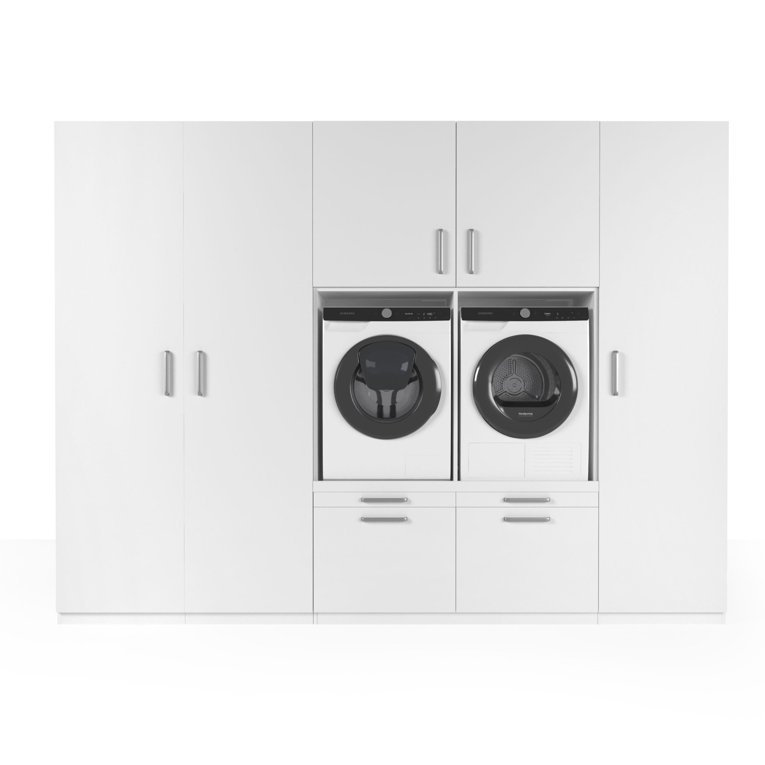 Lavadora Gabinete Amsterdam - Lavadora elevadora - Conversión a máquina - 700(D)*3130(B)*2350(H) mm - Blanco - Diseño elegante, que ahorra espacio y ergonómico - Fácil de colocar
