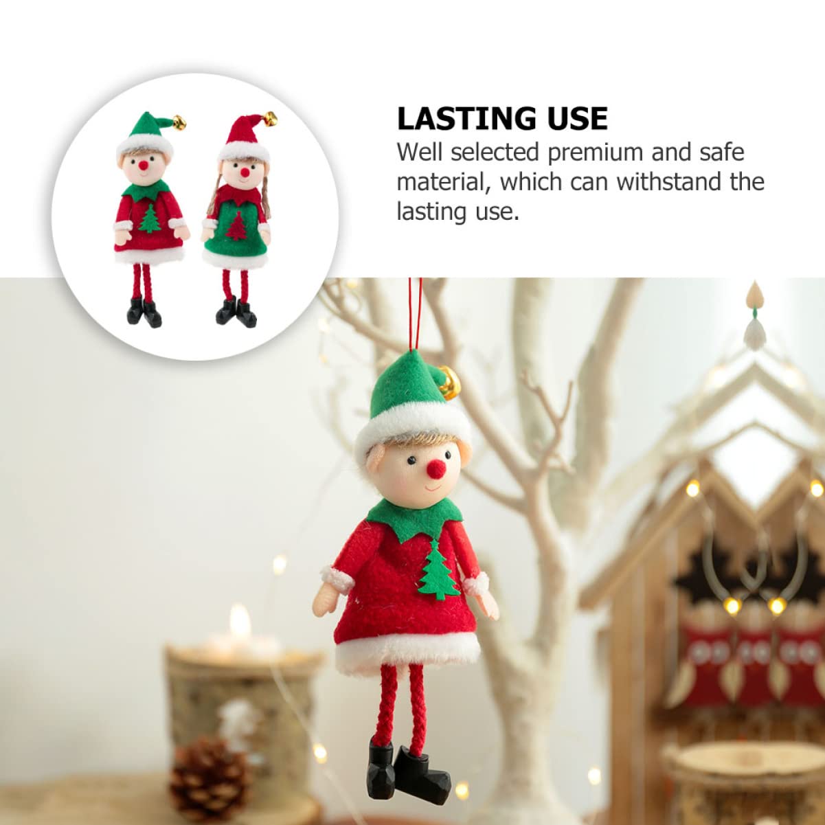 MAGICLULU 8 Sätze 8 Sets Weihnachtsbaum Anhänger Stofffigur Süße Baumdekoration Elfen Zwerge Ornamente Miniatur Engel Puppen Tierplüsch Gefüllter Vliesstoff Bunt 2 2 Stück * 8