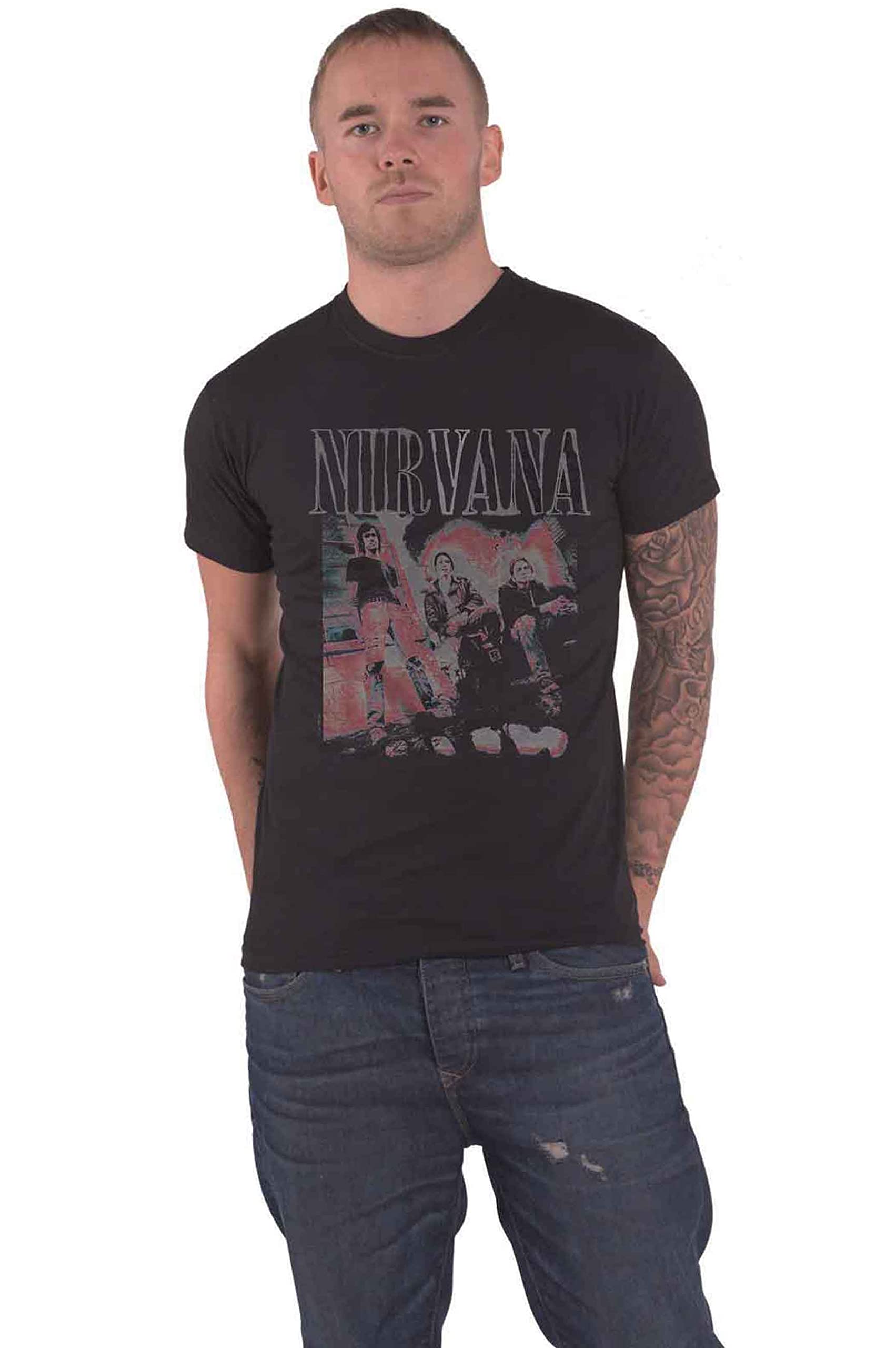 Nirvana T Shirt Kris Standing Photo Band Logo Official Unisex Black L