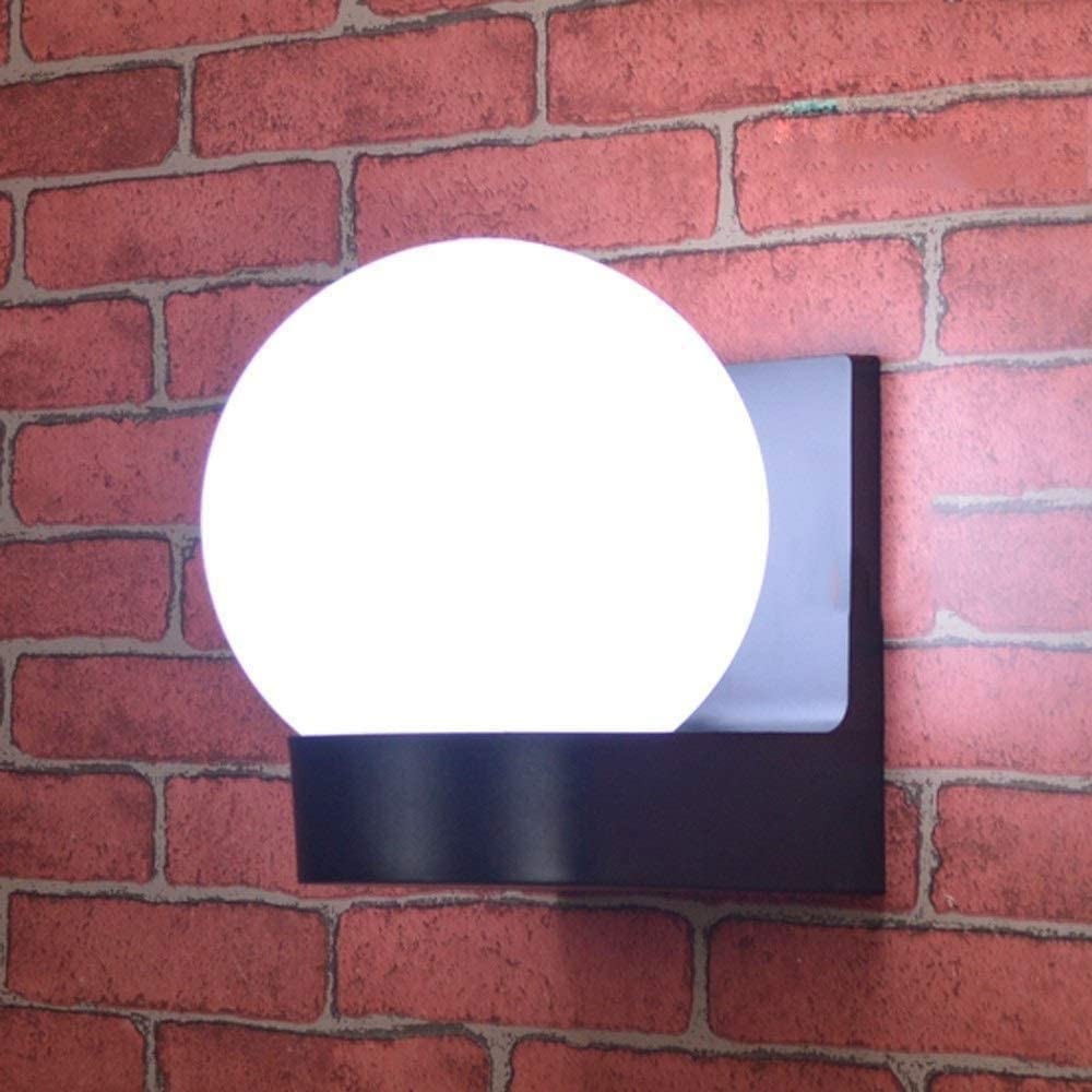 Aplique de Pared Blanco esférico Impermeable IP65, Moderno, para Exteriores, jardín, E27/E26, Ideal para Patios, Balcones, vestíbulos y pasillos de Villas.
