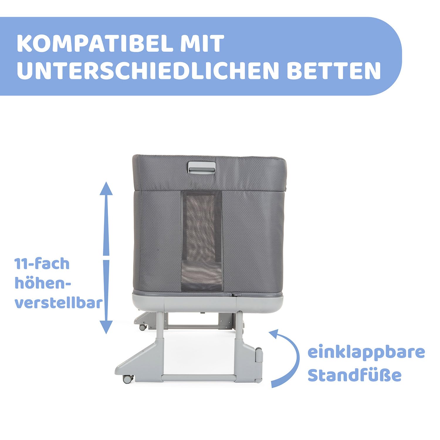 Chicco Next2Me Forever 3-in-1 Babybett für Neugeborene bis 4 Jahre, verstellbare Höhe, inklusive Matratze