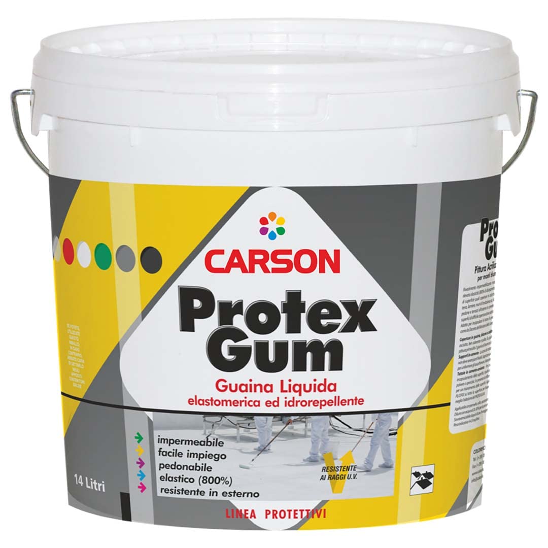 Protexgum Protex Guaina Liquida Impermeabilizzante Per Tetti Terrazze Guaine Bituminose 4 Lt Trasparente