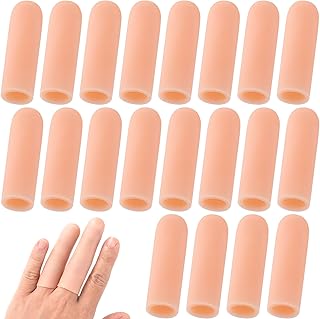 20 PCS Gel Finger Sleeve Protectors, Silicone Clear Finger Support, Finger Sleeves for Arthritis, Hands Cracking, Blisters - 1.97 in