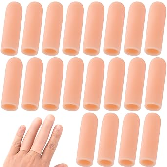 20 PCS Gel Finger Sleeve Protectors, Silicone Clear Finger Support, Finger Sleeves for Arthritis, Hands Cracking, Blisters - 1.97 in