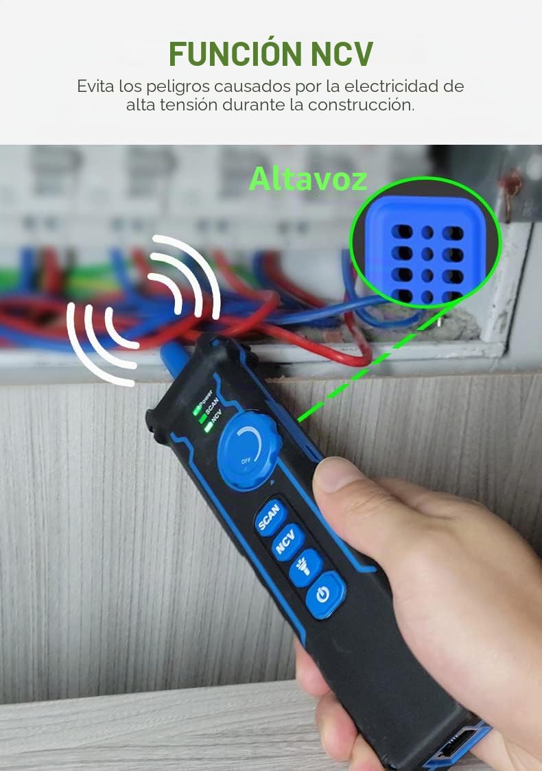 NOYAFA NF-8508 9 en 1 Multímetro de Cables de Red Multifuncional Rastreador de Cables Ópticos Medidor de Potencia de Fibra Óptica Función NCV Batería de Iones de Litio Carga USB Luz LED