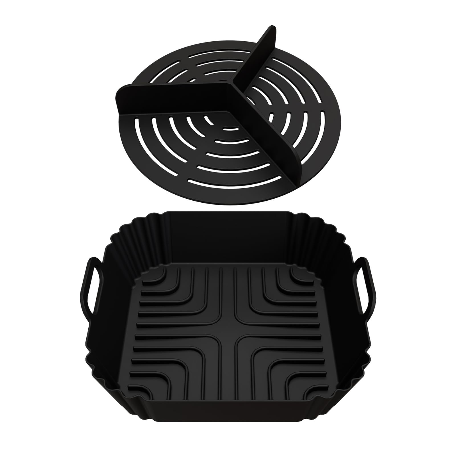 Msioytog Of 2 Air Fryers Pads Rectangular Silicone Liners Nonstick Cooking Accessory Air Fryers Basket for Frying Machine Cooker Silicone Baking Mat