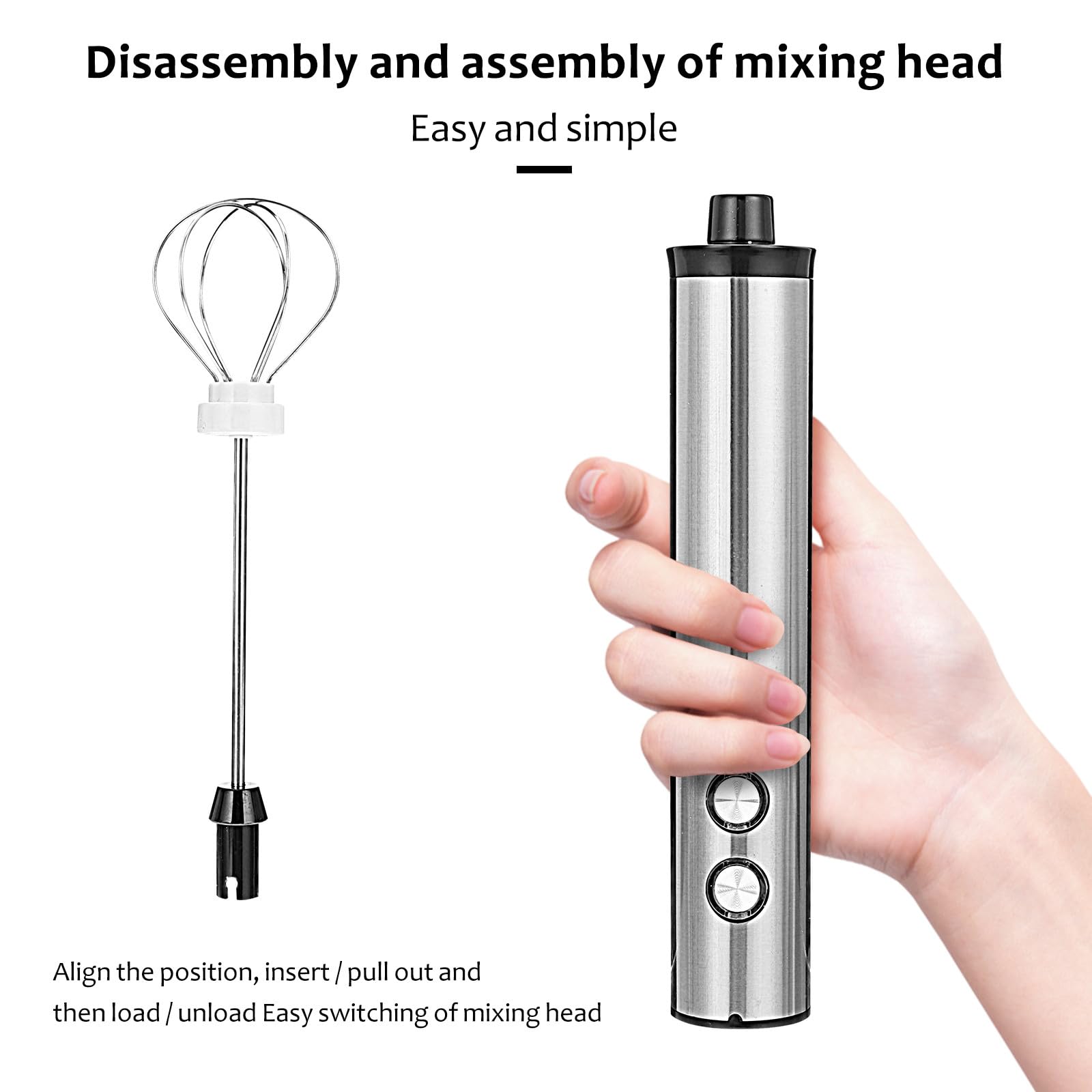 DOITOOL Espumador de Leche Eléctrico Y Batidor de Huevos Portátil, Espumador de Café Ajustable para Uso Doméstico, Juego de Batidores de Mano Recargables por Usb