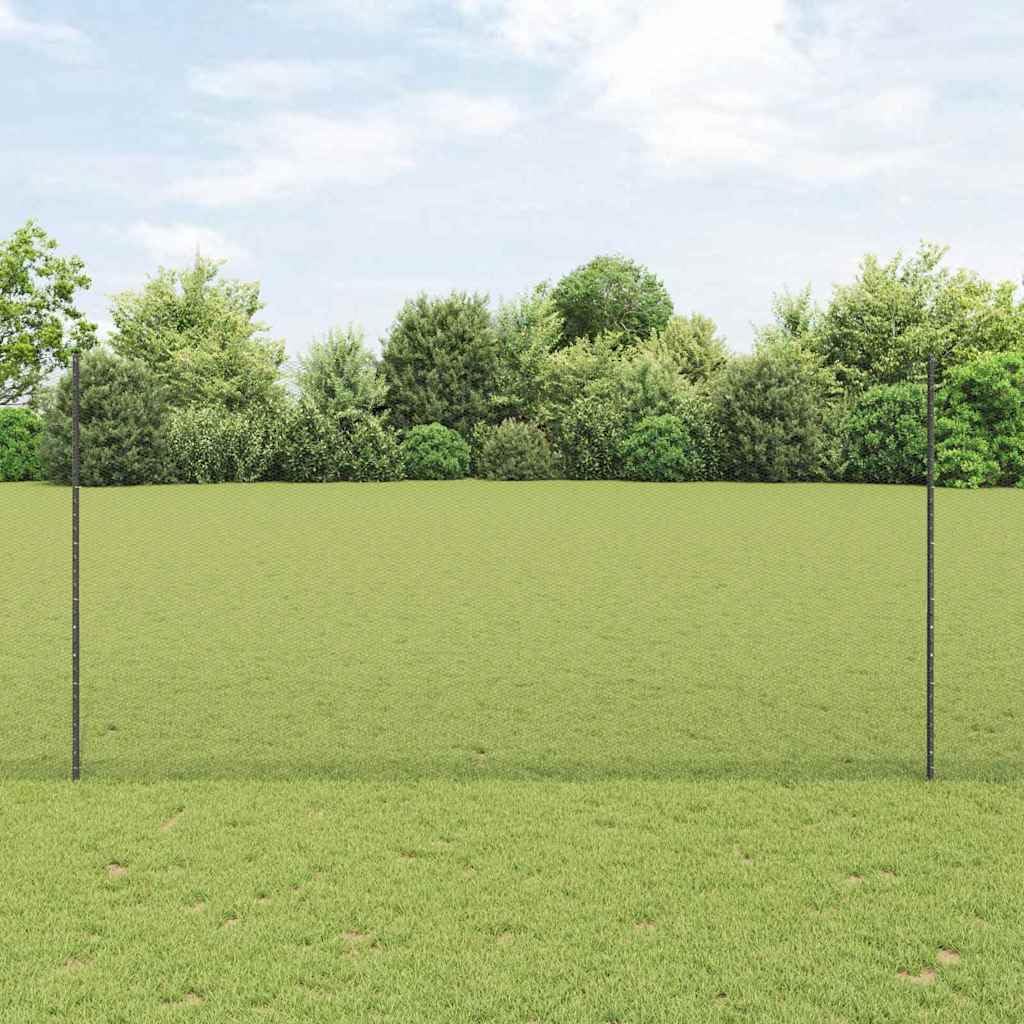 vidaXL Sześciokątne ogrodzenie z słupkiem 50 x 1,6 m Stal pokryta PVC