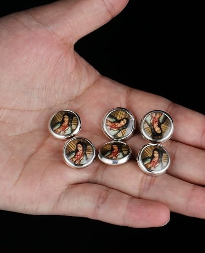 Miniatura 9 de COTTVOTT 20 cuentas espaciadoras de Nuestra Señora de Guadalupe de San Judas para bricolaje, rosario, collar, pulsera, joyería, abalorios, parte