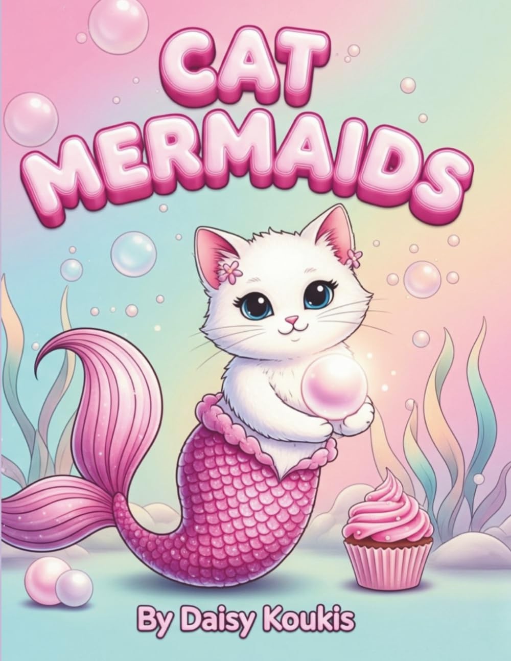 Cat Mermaids: A Cute Purrmaid Coloring Book for Kids: 40 Adorable Under the Sea Designs with Kawaii Cats and Ocean Animals