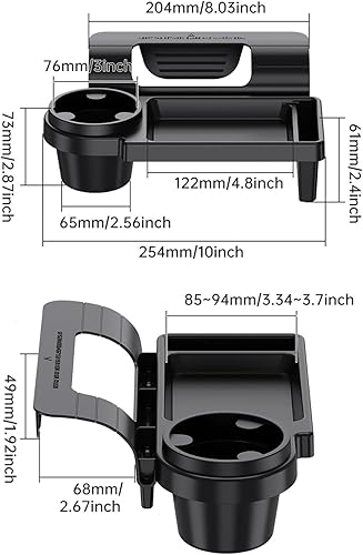 Miniatura 4 de GDQ Organizador de ventana de coche (paquete de 2)  Soporte de taza multifunción con clip y soporte para teléfono  Sin taladro, ajuste universal