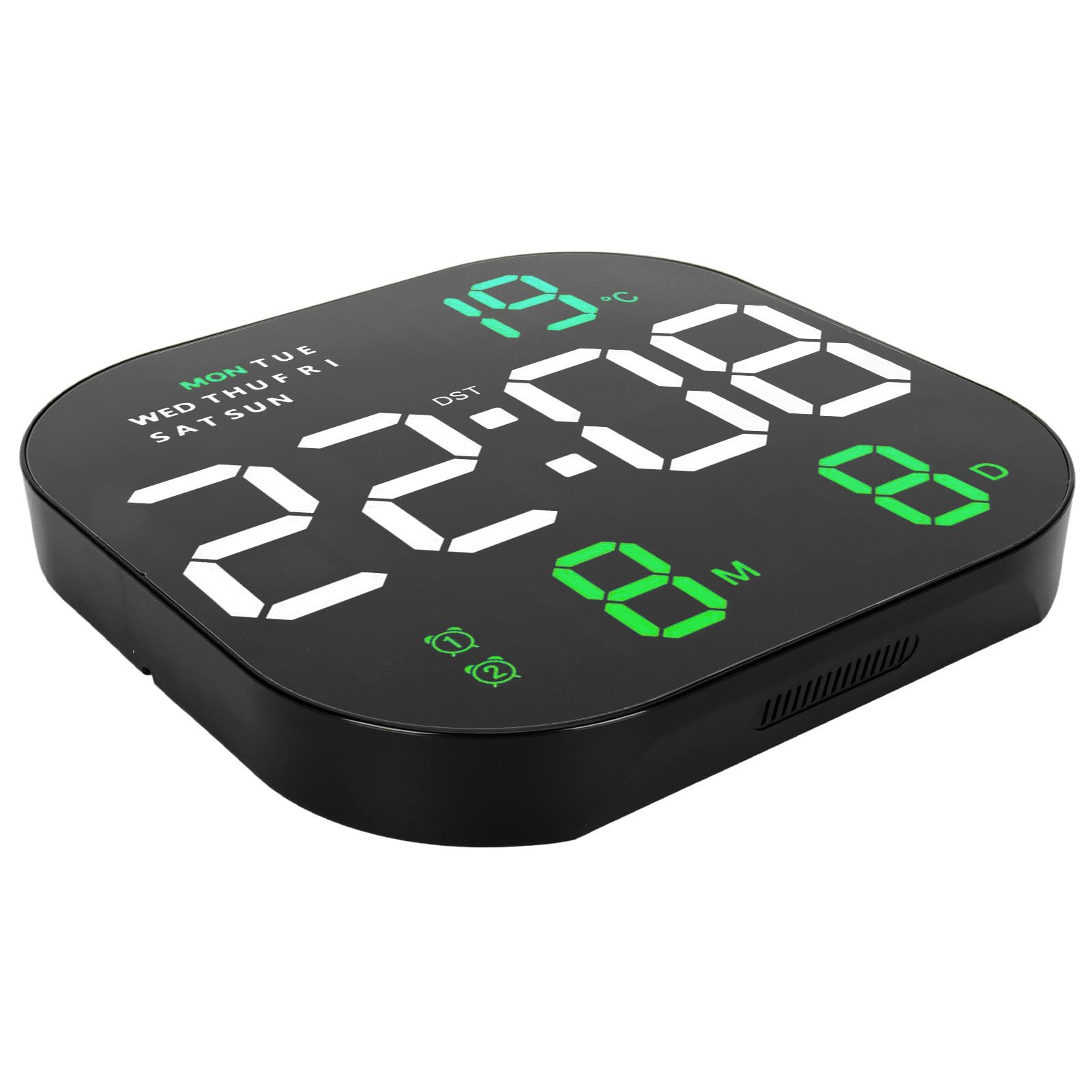 Elektroniczny Zegar ścienny, Pilot USB 5 V, Funkcja Alarmu, Wielofunkcyjny Elektroniczny Zegar z Dużym Ekranem do Salonu (Dwa kolorowe zielone światło)